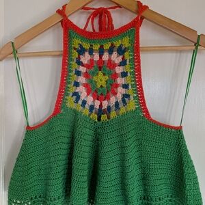Colorful Crochet Halter Top